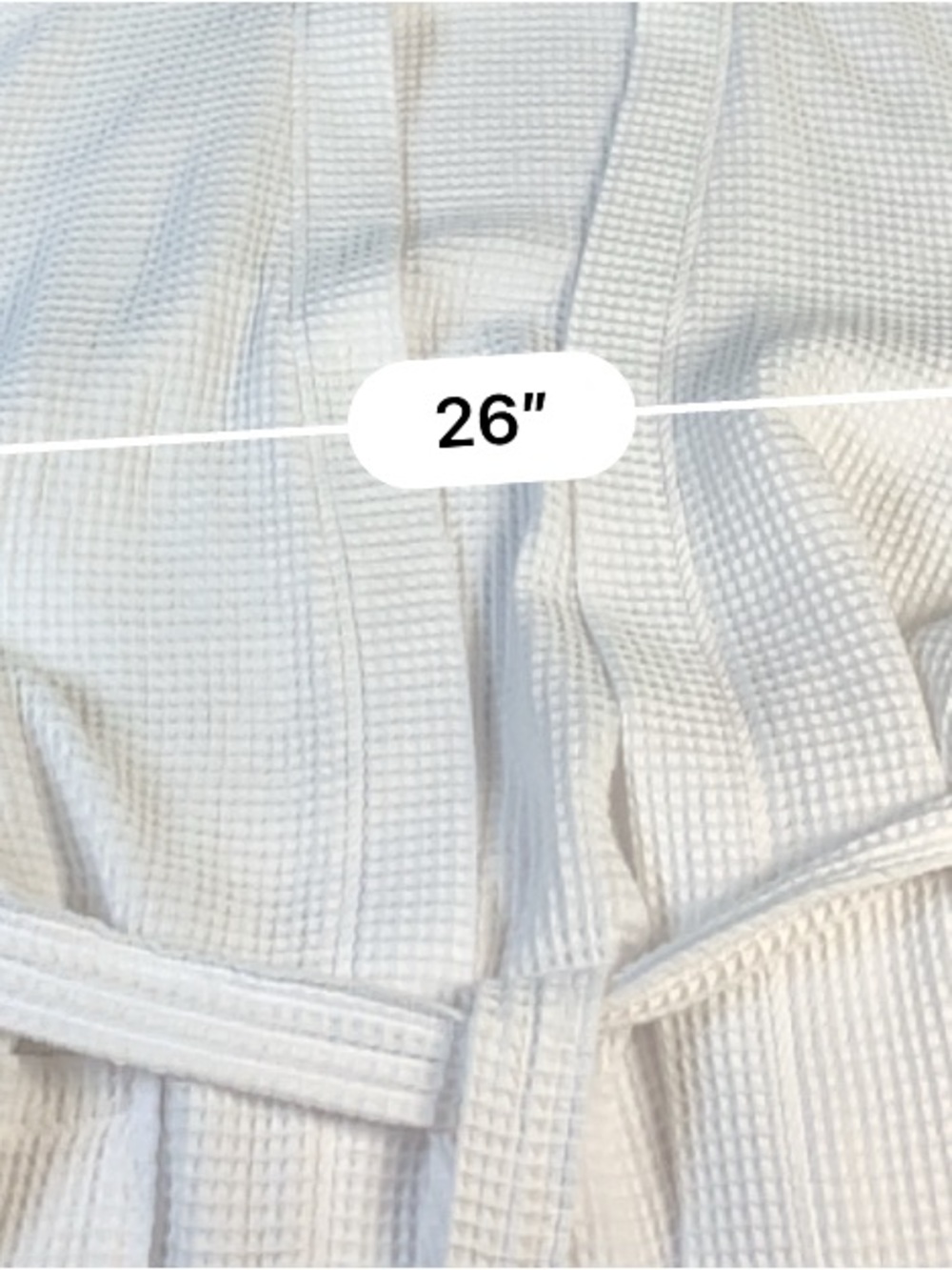 Monarch White Waffle Weave Spa Robe Unisex One Size Belted Hotel Resort Cotton - Picture 9 of 9
